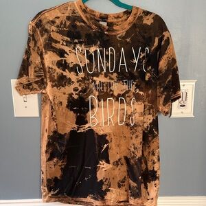 Philadelphia Eagles Go Birds Black and Brown Tie-Dye Short Sleeve Tee